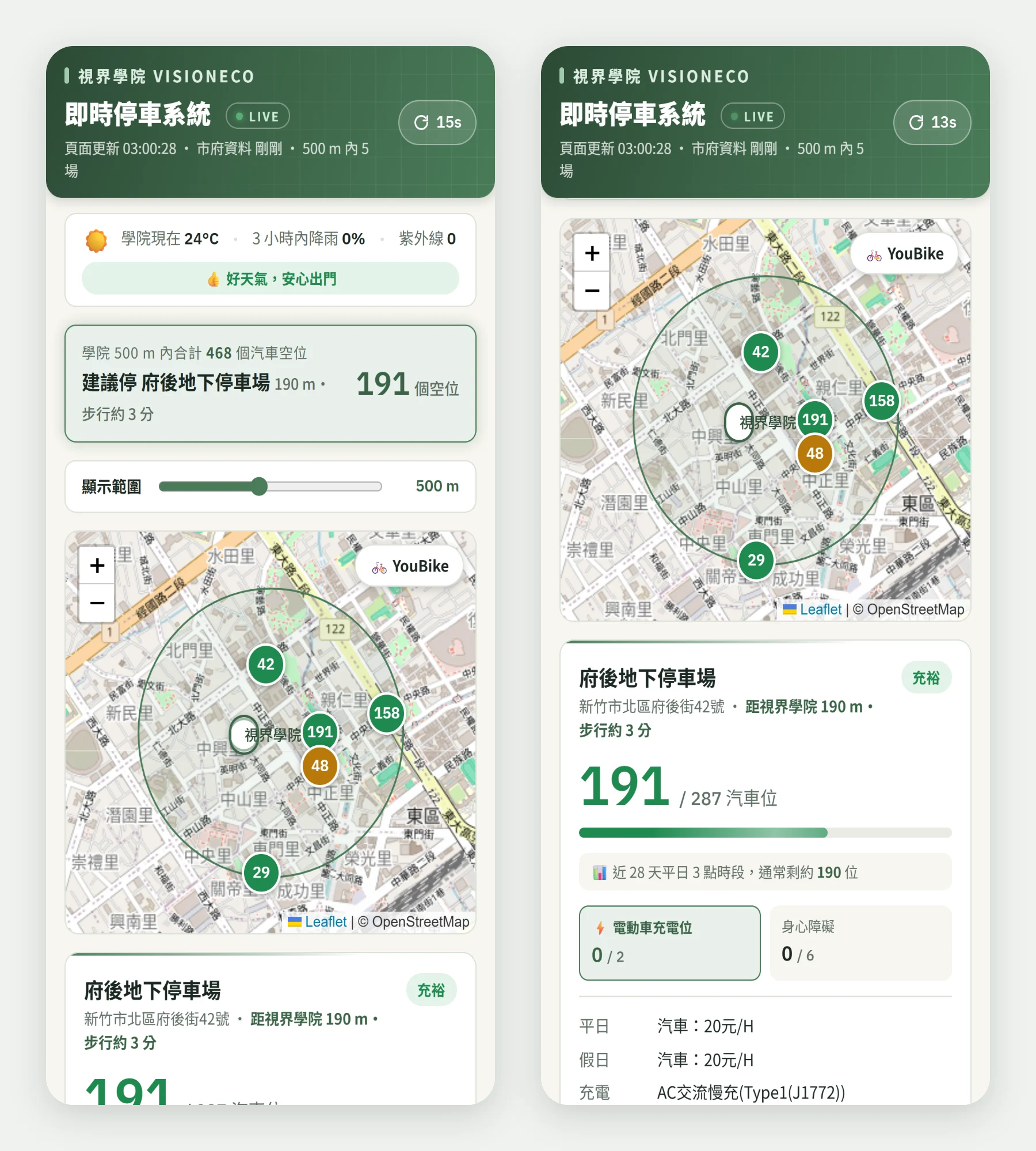 新竹停車場即時空位查詢：不會寫程式，用 AI 一天做上線