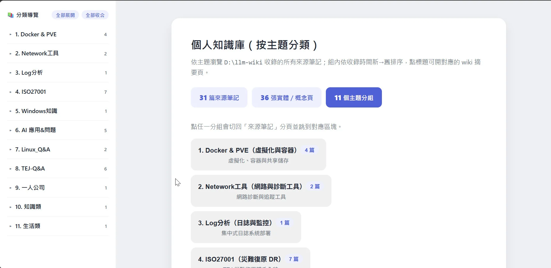 用 Claude Code 把個人知識庫做成網站，筆記按主題找、點開就能讀